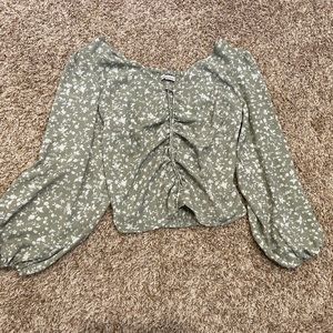 Light green floral top